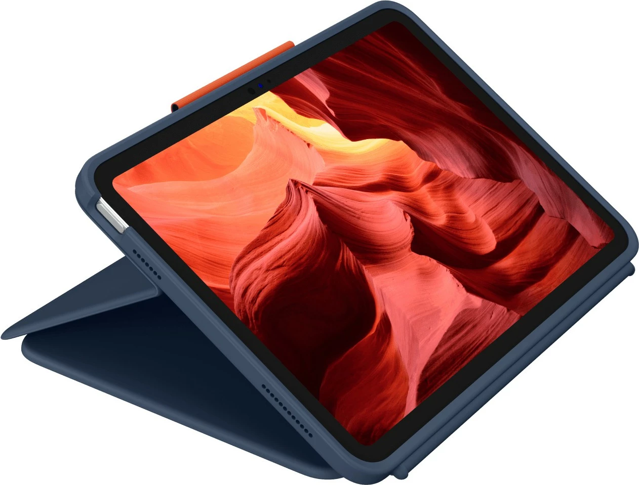 Mbështjellës me tastierë Logitech Rugged Combo 4 Touch për iPad 10th gen Classic Blue (FR)