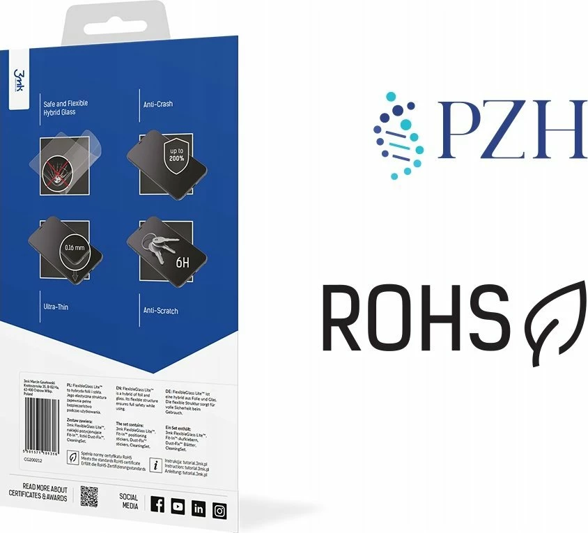 Xham hibrid mbrojtës 3MK FlexibleGlass Lite për Samsung Galaxy Tab Active 5, 0.16 mm, 6H, deri 8.3"
