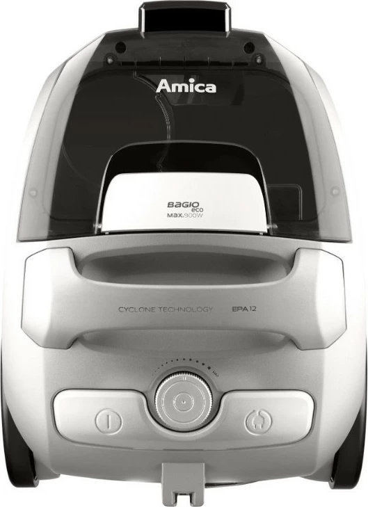 Fshesë me korrent pa qese, Amica Bagio Eco VM3042, 900 W, depozitë 1.5 L, filtër EPA 12, e zezë/argjendtë