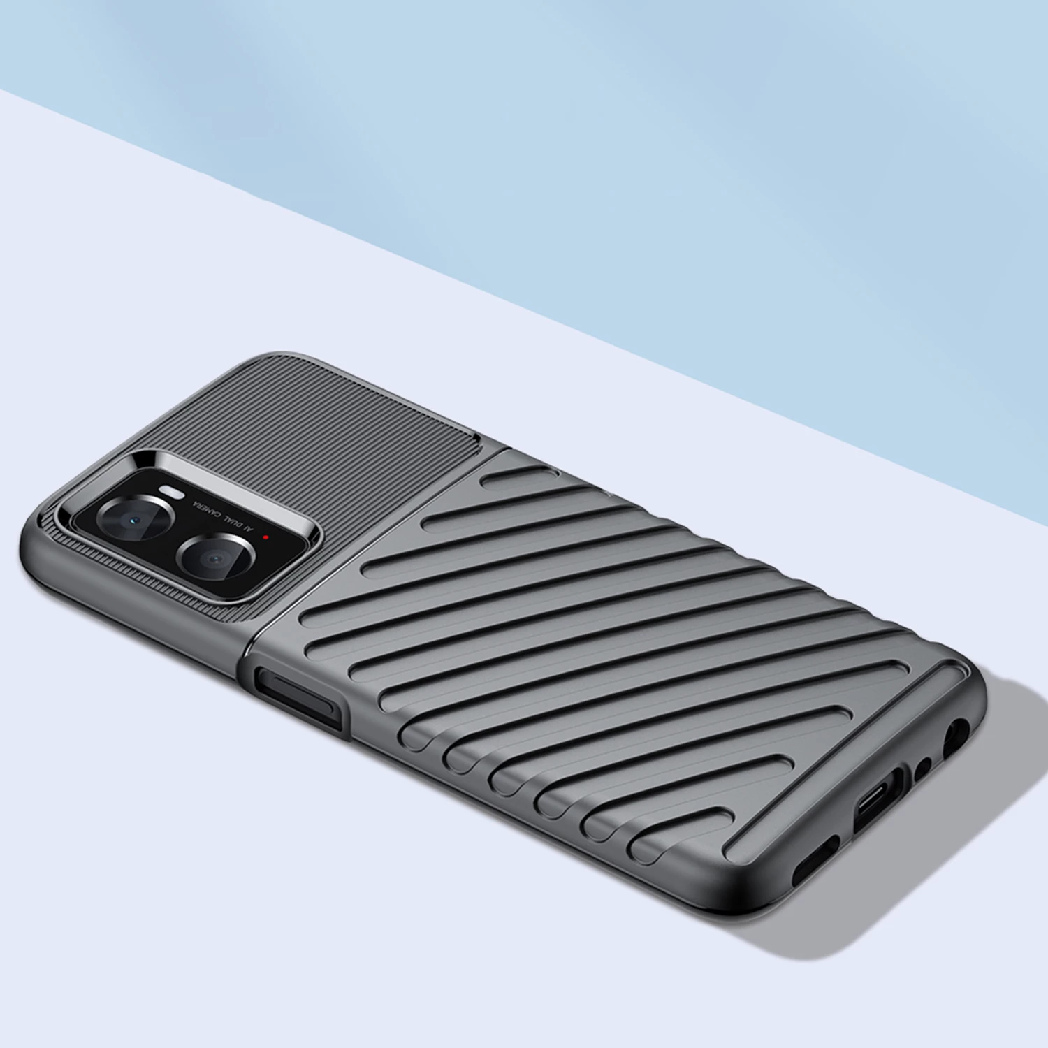 Mbështjellës Thunder Case për celular Hurtel, për Oppo A76 / Oppo A36 / Realme 9i, i zi