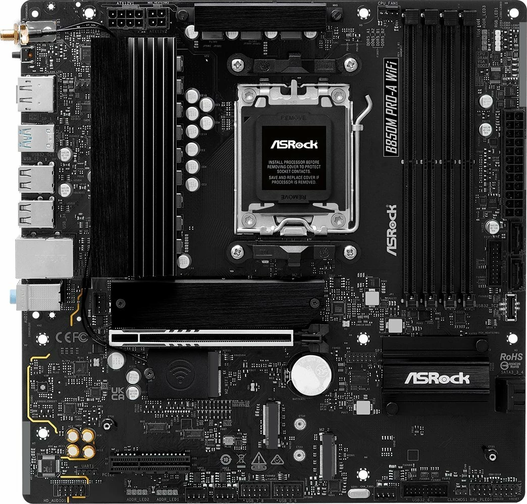 Pllakë amë ASRock B850M PRO-A WiFi, Micro ATX, DDR5, Wi‑Fi 6E