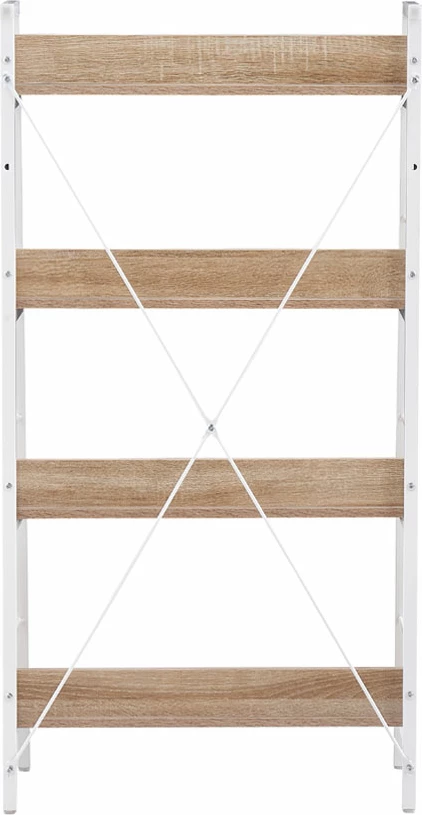 Raft librash me 4 rafte, ngjyrë sonoma e bardhë, 60x35x117 cm