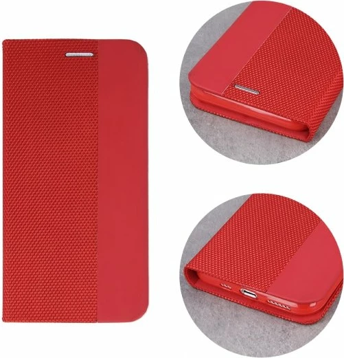 Mbështjellës flip ONASI Moon MPN 11098 për iPhone 12 Pro Max, mbyllje magnetike, xhep karte, kuqe