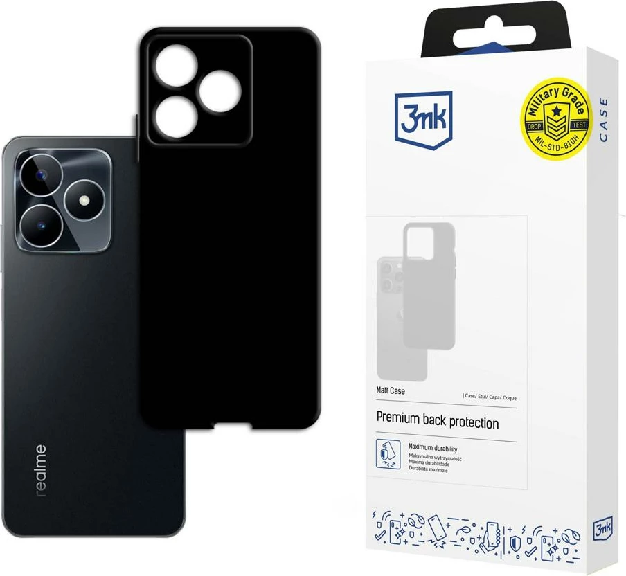 Mbështjellës 3mk Matt Case për Realme C53, i zi