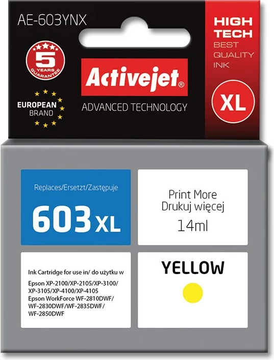 Ngjyrë zëvendësuese Activejet AE-603YNX për printer Epson, 14 ml