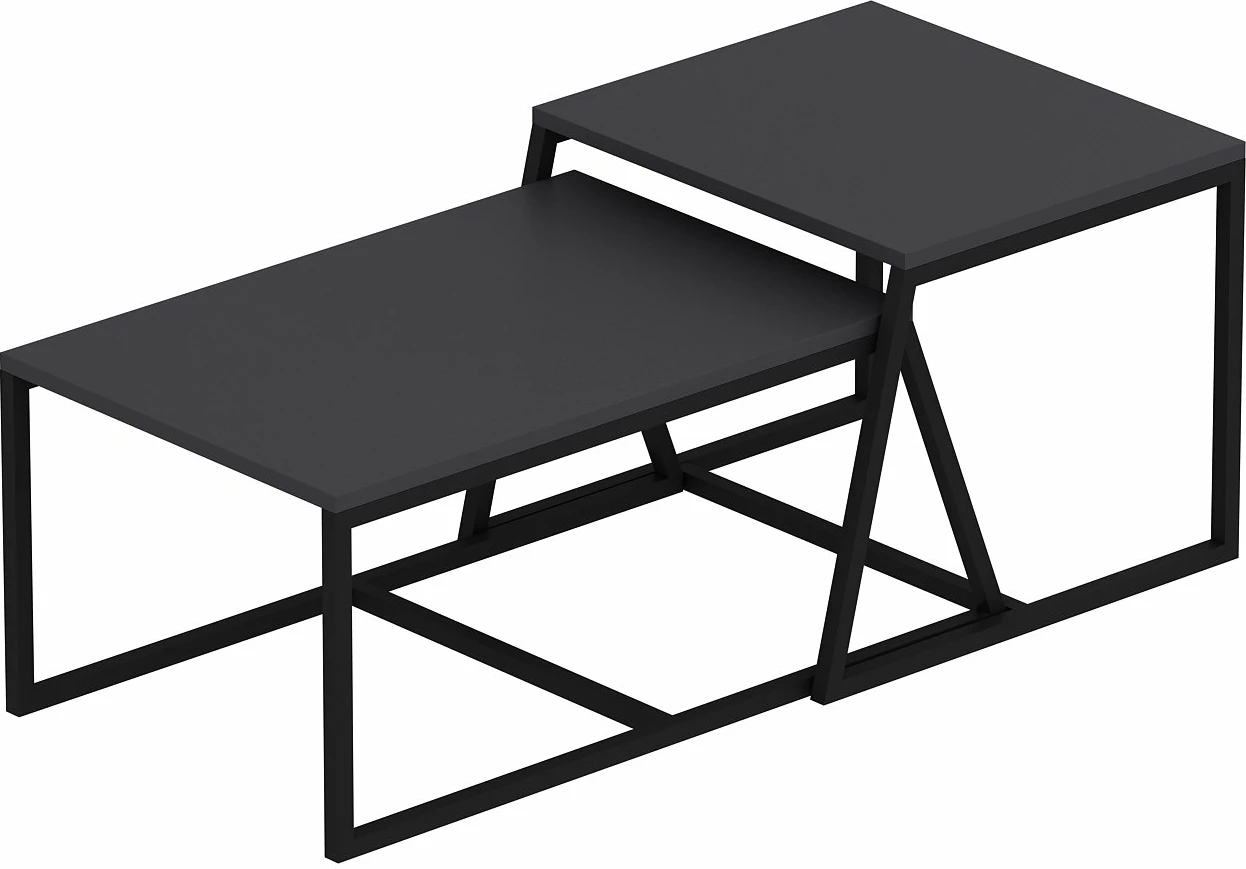 Set tavolinash kafeje Hanah Home, minimal, ngjyrë antracit