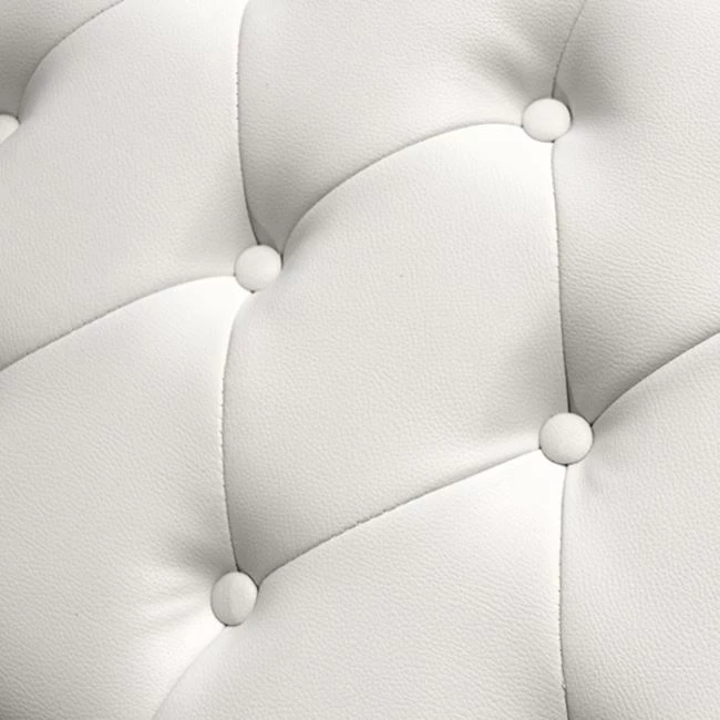 Stol për piano Chesterfield EMMA FH226.02 PU, ngjyrë bardhë, këmbë të zeza, 80x44x39 cm