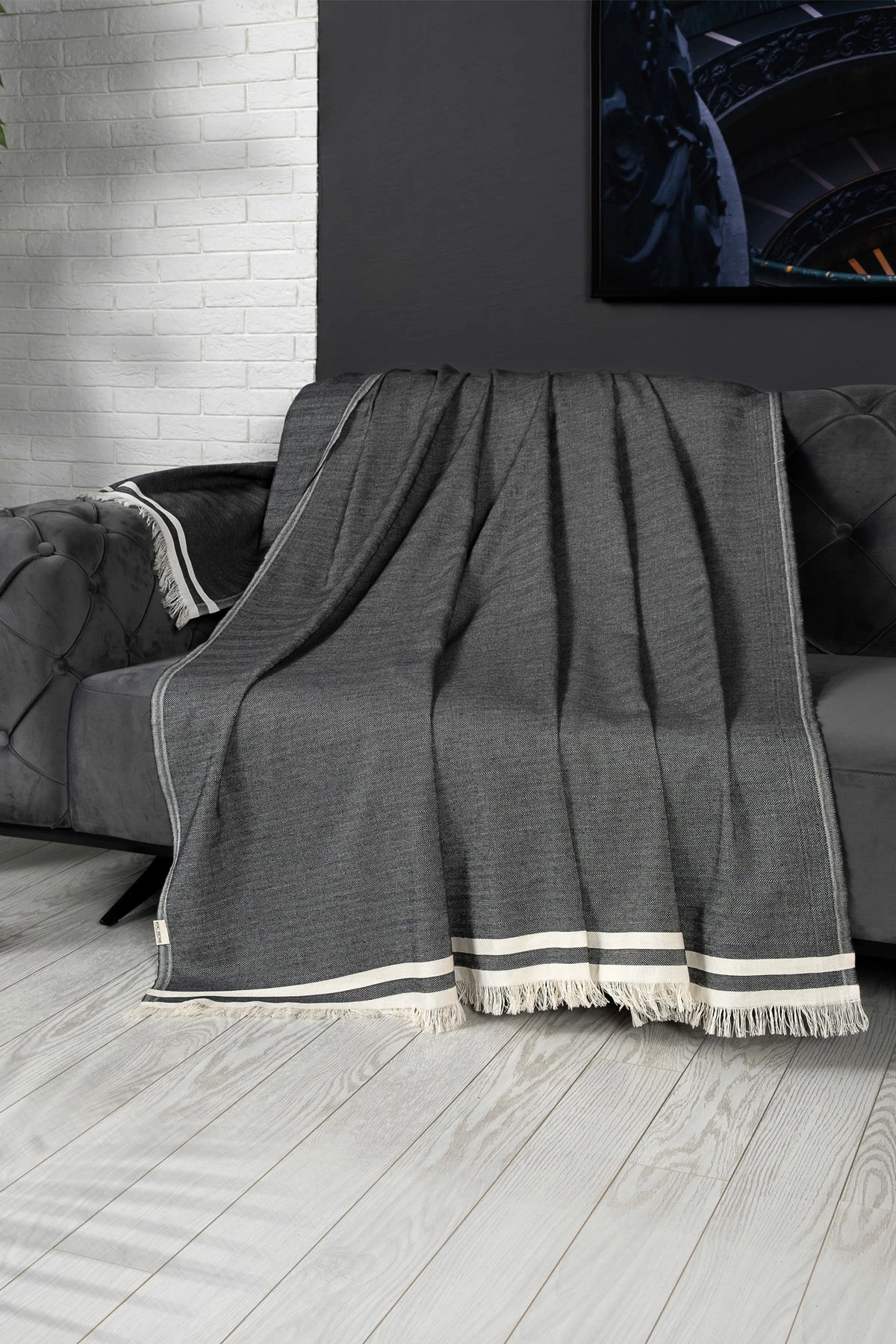 Mbulesë divani L'essentiel, Alinda, anthracite, 170x230cm