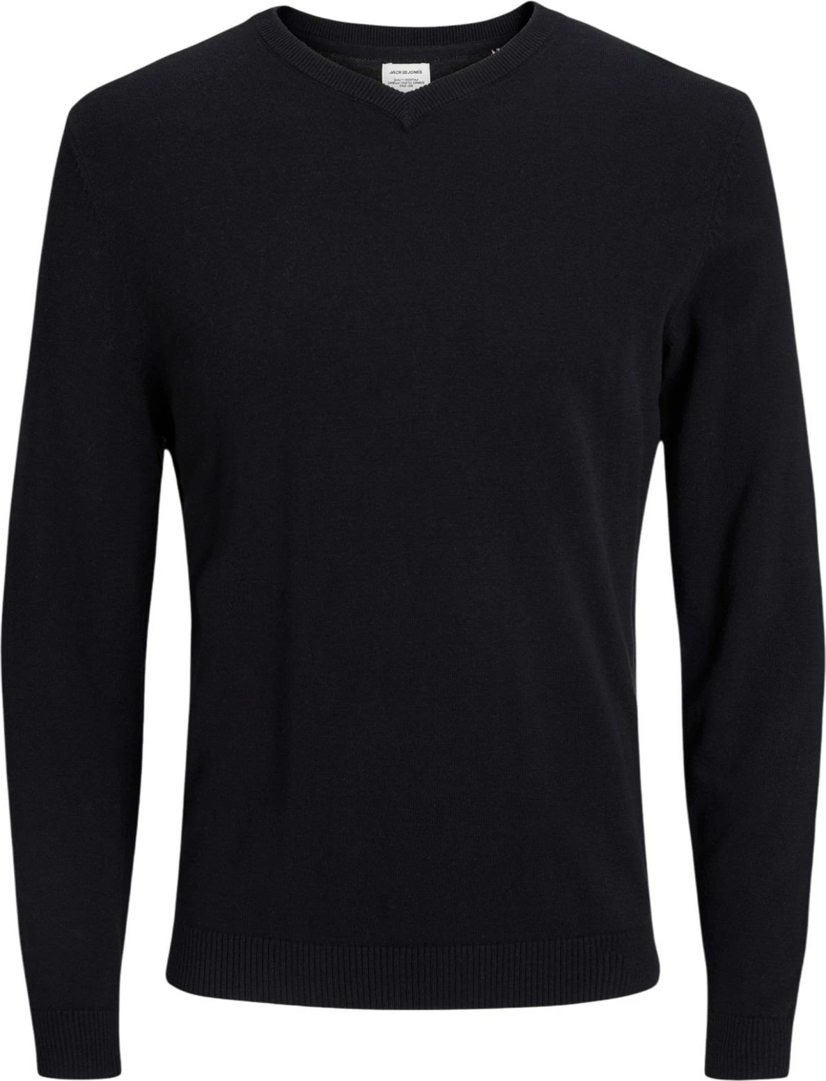 Xhemper për meshkuj Jack & Jones JJEBASIC Knit V-Neck NOOS, i zi