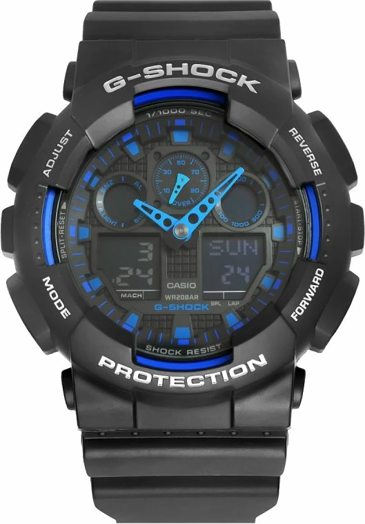 Orë dore për meshkuj Casio G-Shock, zi e kaltër