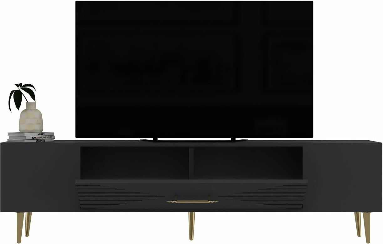Komodë TV, Skye Decor, anthracite dhe ari, Dekol1
