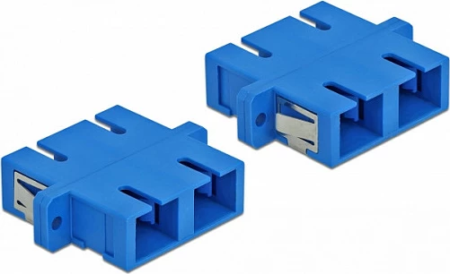 Kuplues fibër optike DeLOCK SC Duplex, Female/Female, single-mode, 4 copë, blu