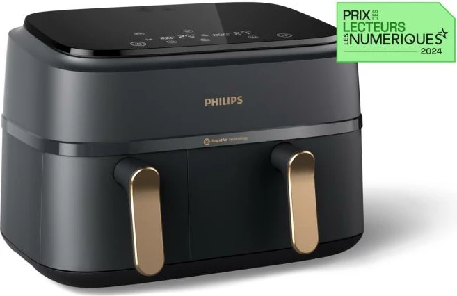 Fritezë me ajër Philips NA352/00 Dual Basket 9L 2750W e zezë bakër
