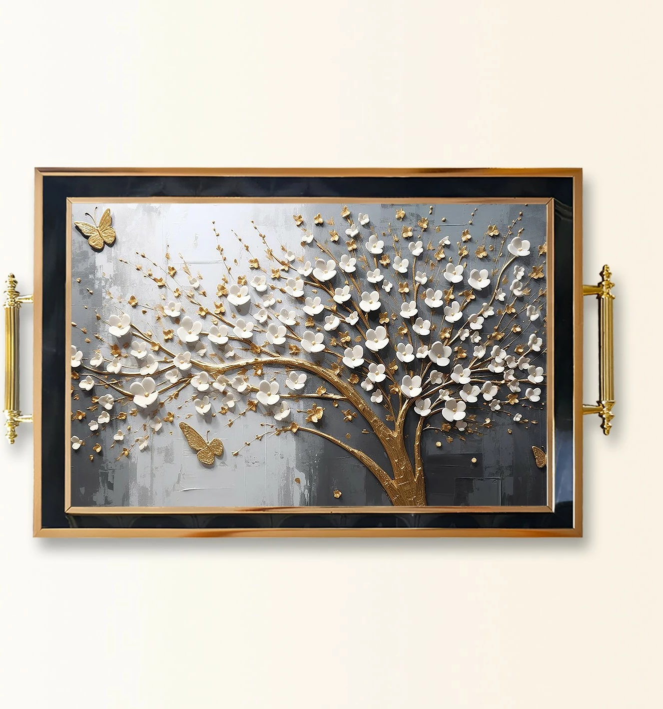Tabaka prej qelqi, shumëngjyrëshe, Aberto Design, TPA9889, 50x29x3.5cm