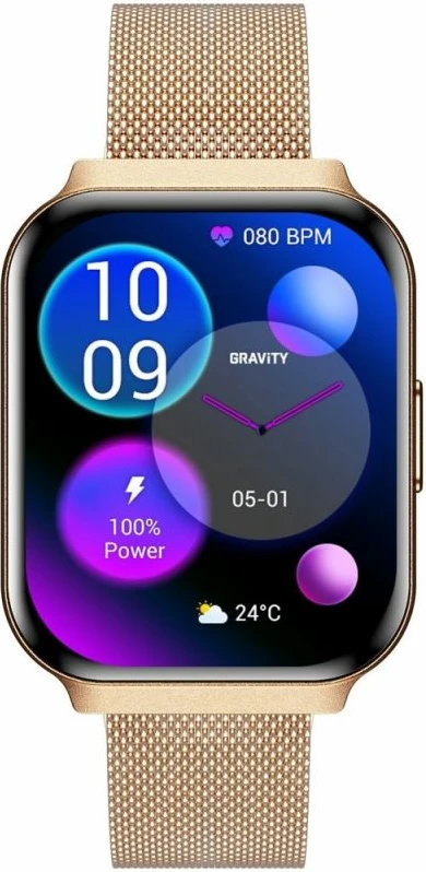 Smartwatch Gravity GT44-2, rozë gold, me rrip dhe byzylyk