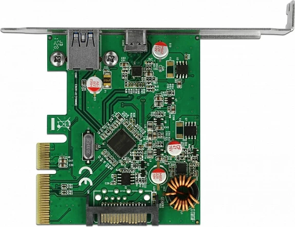Kartë zgjerimi PCIe DeLOCK 90299, 2x USB 3.2 Gen2 (Type-A + Type-C), 10 Gbit/s