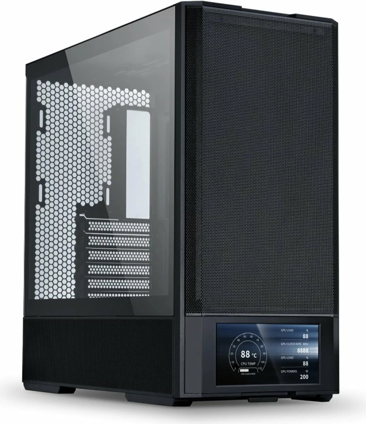 Kasë Lian Li LANCOOL 207 Digital (LAN207DX) Midi Tower ATX me panel xhami të temperum, USB-C, 2x 2.5\" bays, e zezë