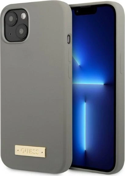 Mbështjellës Guess GUHMP13MSPLG për iPhone 13 6.1", silikon, MagSafe, gri
