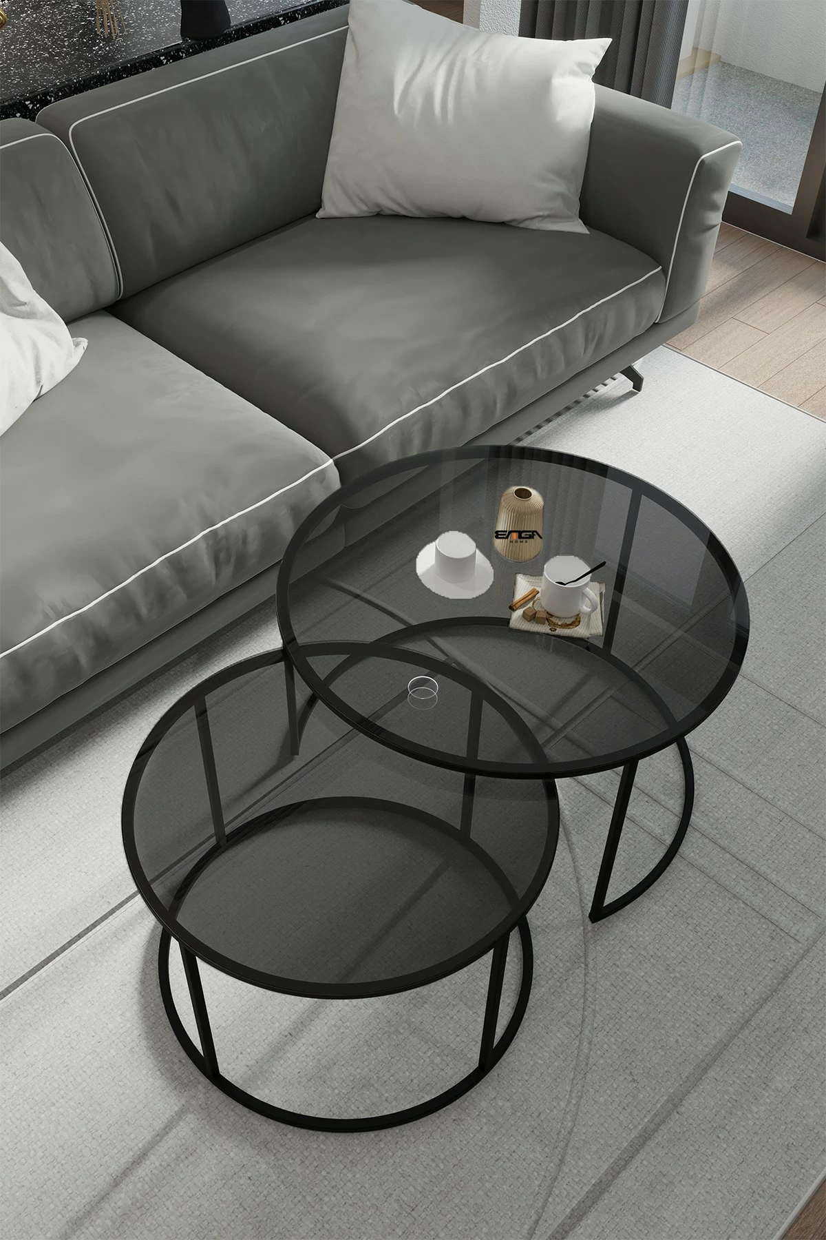 Tavolinë kafeje Skye Decor, Kyoto, ngjyrë fume