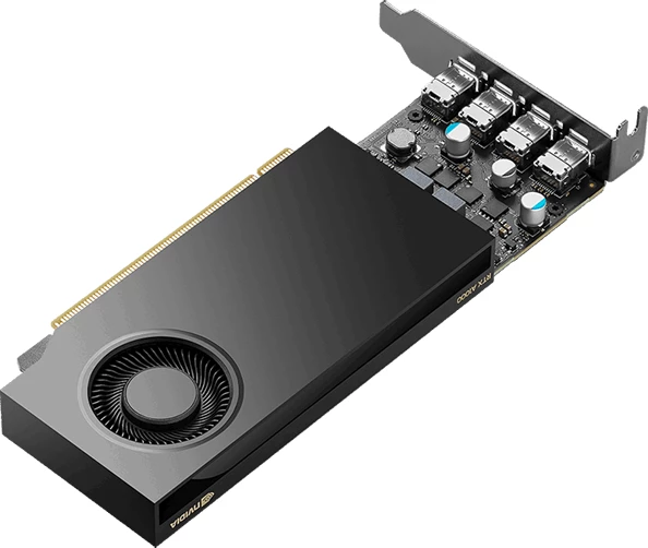 Kartelë grafike PNY Nvidia RTX A1000 8GB GDDR6, Low-profile, PCIe 4.0 x16, 4x Mini DP 1.4, OEM, me bracket low-profile