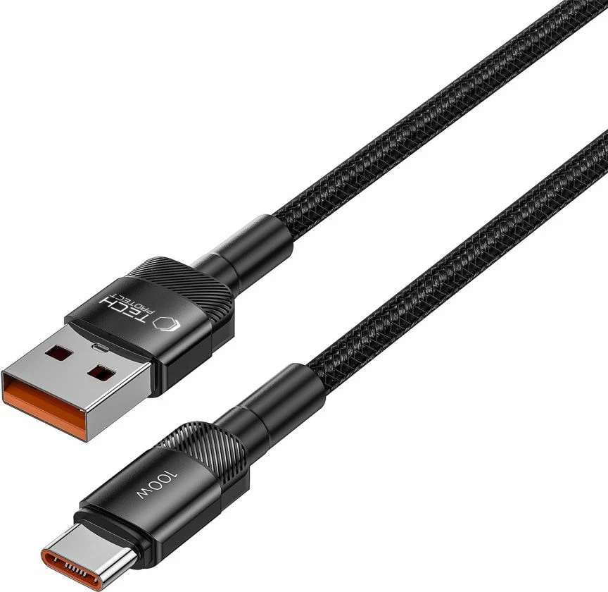 Kabllo Tech-Protect UltraBoost Evo USB-C / USB-A 1m, 100W, e zezë