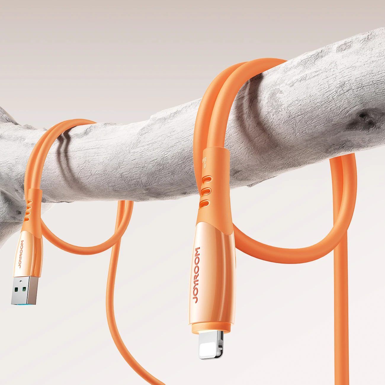 kabllo Joyroom S-A59 Vibrant Series USB-A në Lightning 1.2m 3A USB 2.0, portokalli