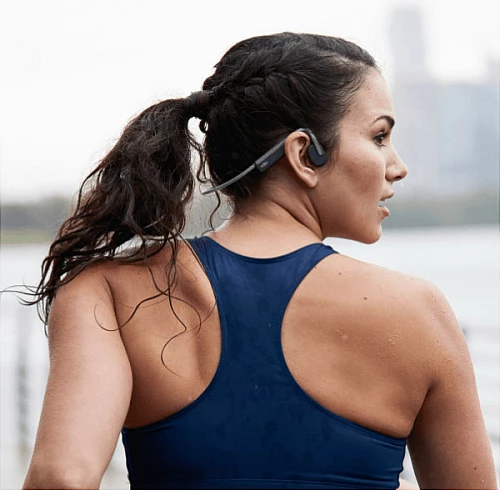 Kufje Shokz OpenMove, bone conduction, Bluetooth 5.1, IP55, 6 orë bateri, gri