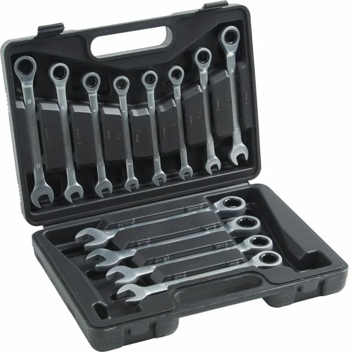 Set çelësash me klikë VONHAUS 15/253 6-17 mm, 12 copë, argjendtë/zi