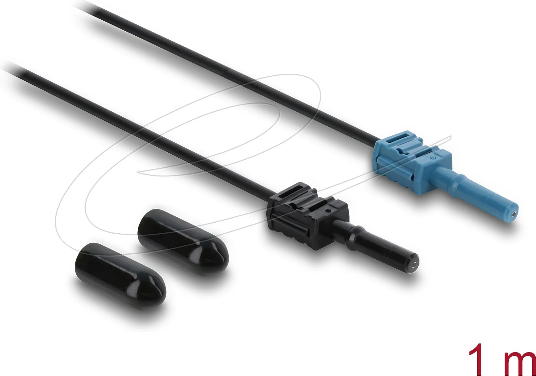 Kabllo fibër optike DeLOCK HFBR 4531-4533Z, ST-ST, 1 m, duplex, e zezë/kaltër