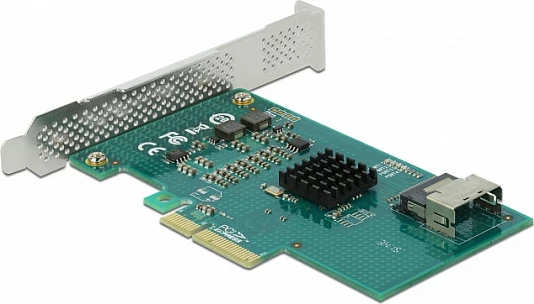 Kartelë zgjerimi PCIe DeLOCK, x4 në 4x SATA 6 Gb/s, RAID/HyperDuo, low-profile