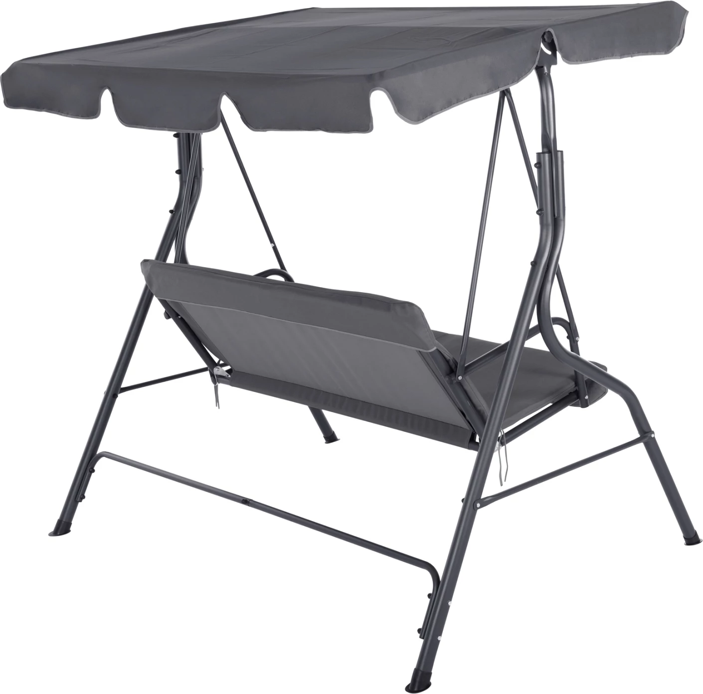 Luhatëse për verandë 3-vendëshe me mbrojtëse dielli LIKID FH5979.01 kornizë metalike dhe pëlhurë gri 170x110x153Hcm