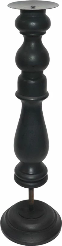 Mbajtës qirinjsh HIPPO, dru, metal i zi, 13x13x41 cm