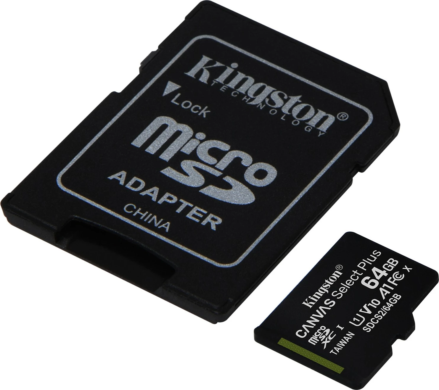 Kartelë microSDXC Kingston 64GB Canvas Select Plus, 100 MB/s, e zezë