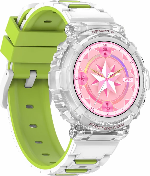 Smartwatch Moye Kronos Vibe 1.27\" LCD, thirrje Bluetooth, IP67, e bardhë