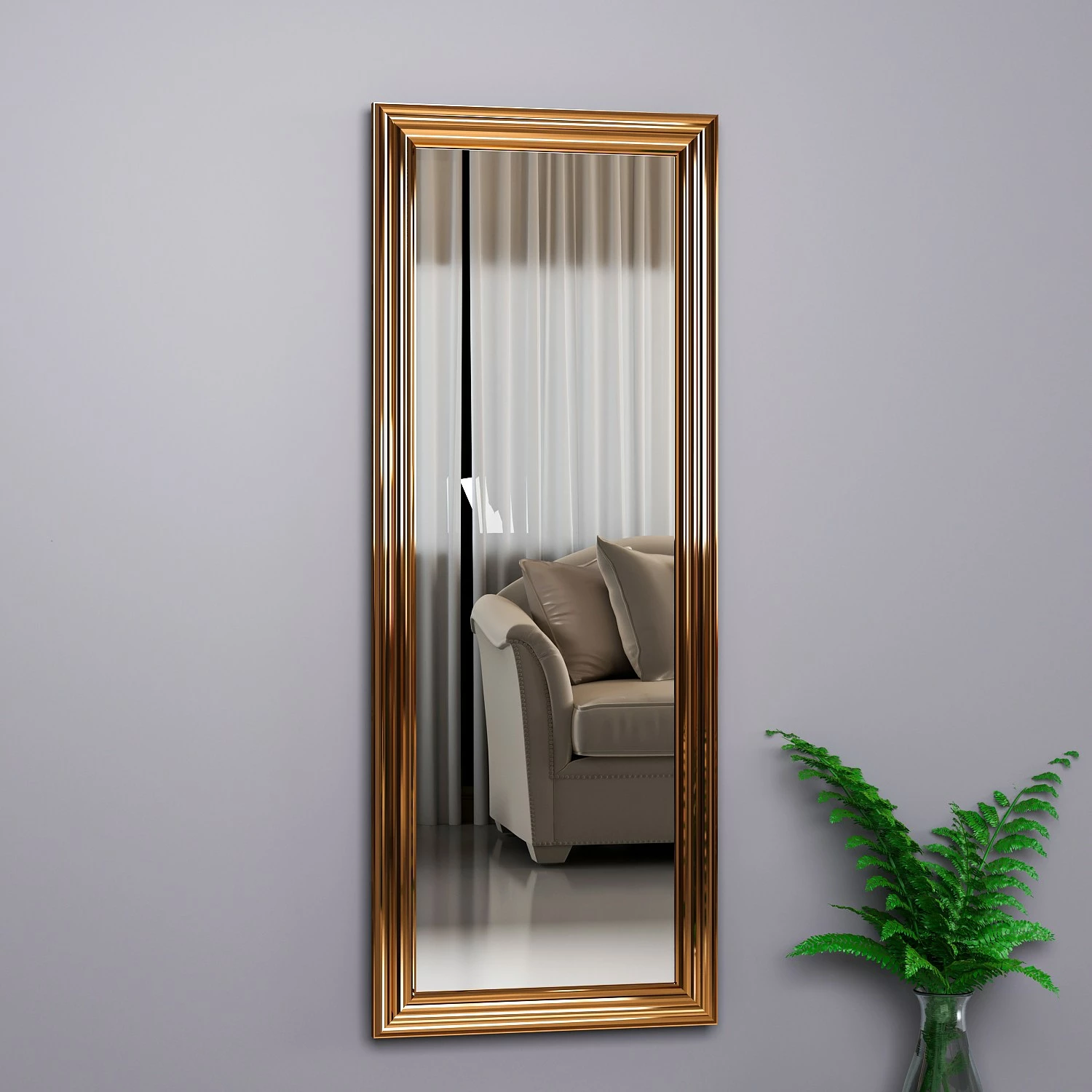 Pasqyrë me kornizë bronzi Hanah Home, Smooth