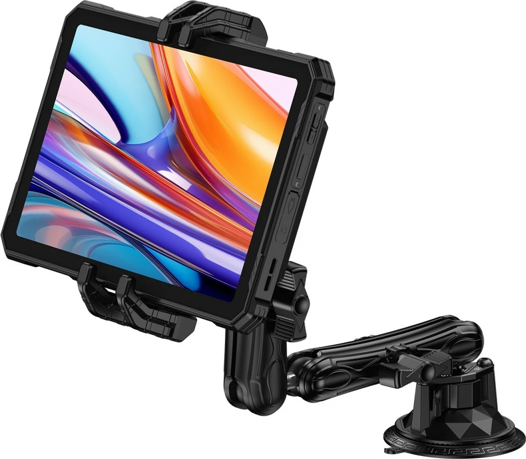 Mbajtëse makinës për tablet/telefon, Ulefone Armor Mount Max UF-AMMAX, kapëse vakumi 360° me krah teleskopik, alumini, pajtueshmëri universale, e zezë
