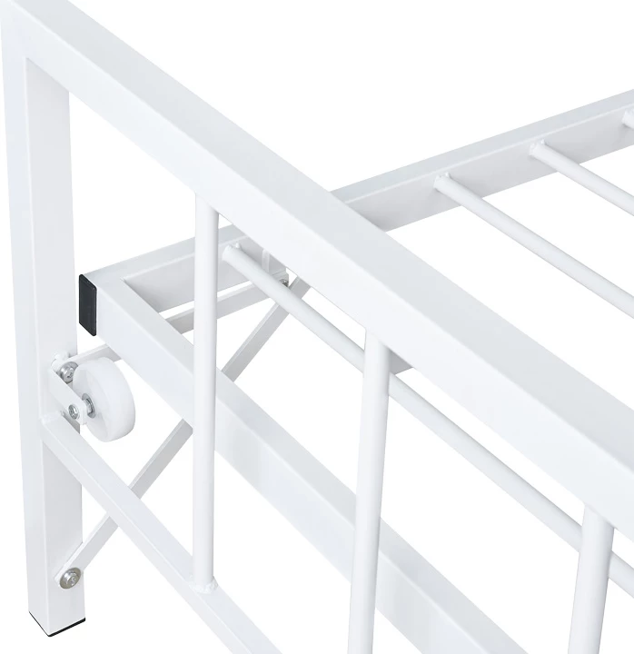 Krevat-sofa Remmie, metalik, ngjyrë e bardhë, 90x190cm