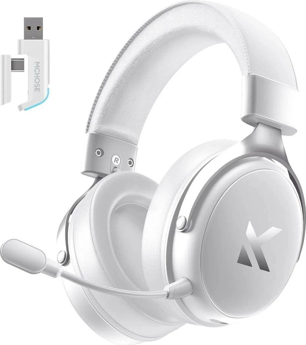 Kufje gaming Mchose HW-V9, 7.1 surround, wireless/wired, USB/3.5mm, të bardha