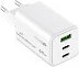 Adapter karikimi MediaRange GaN 65W, 2x USB-C + USB-A, Quick Charge 3.0, i bardhë
