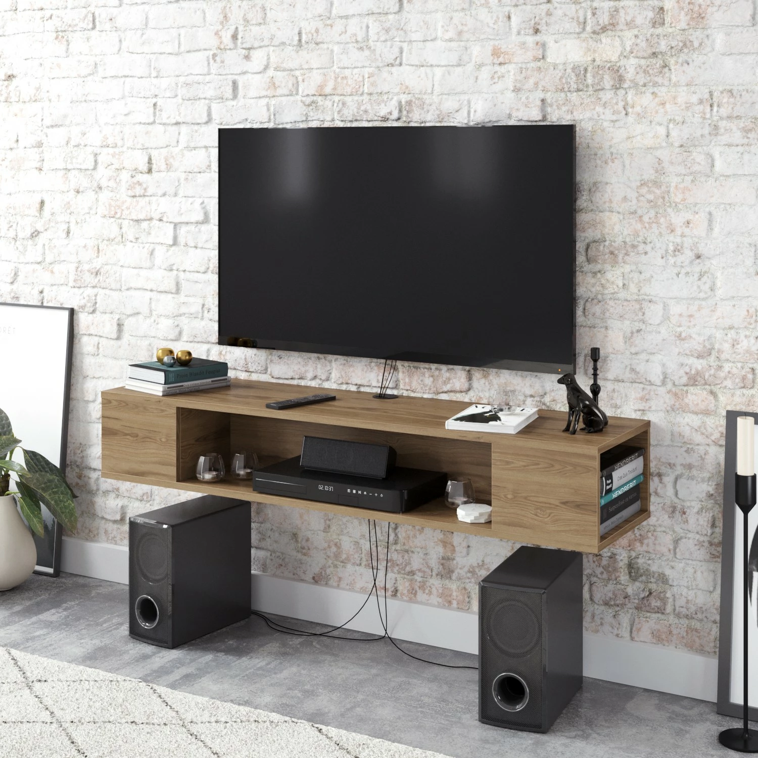 Komodë TV Hanah Home, Peti, ngjyrë arre