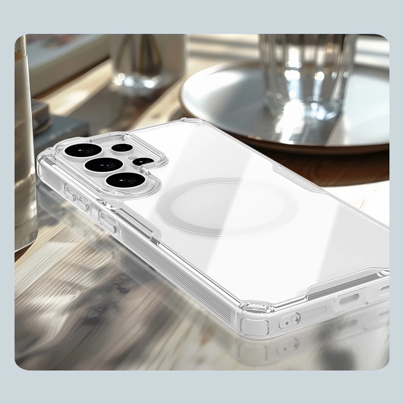 Mbështjellës Nillkin Nature TPU Pro, kompatibil me MagSafe, për Samsung Galaxy S26 Ultra, TPU+PC, i bardhë