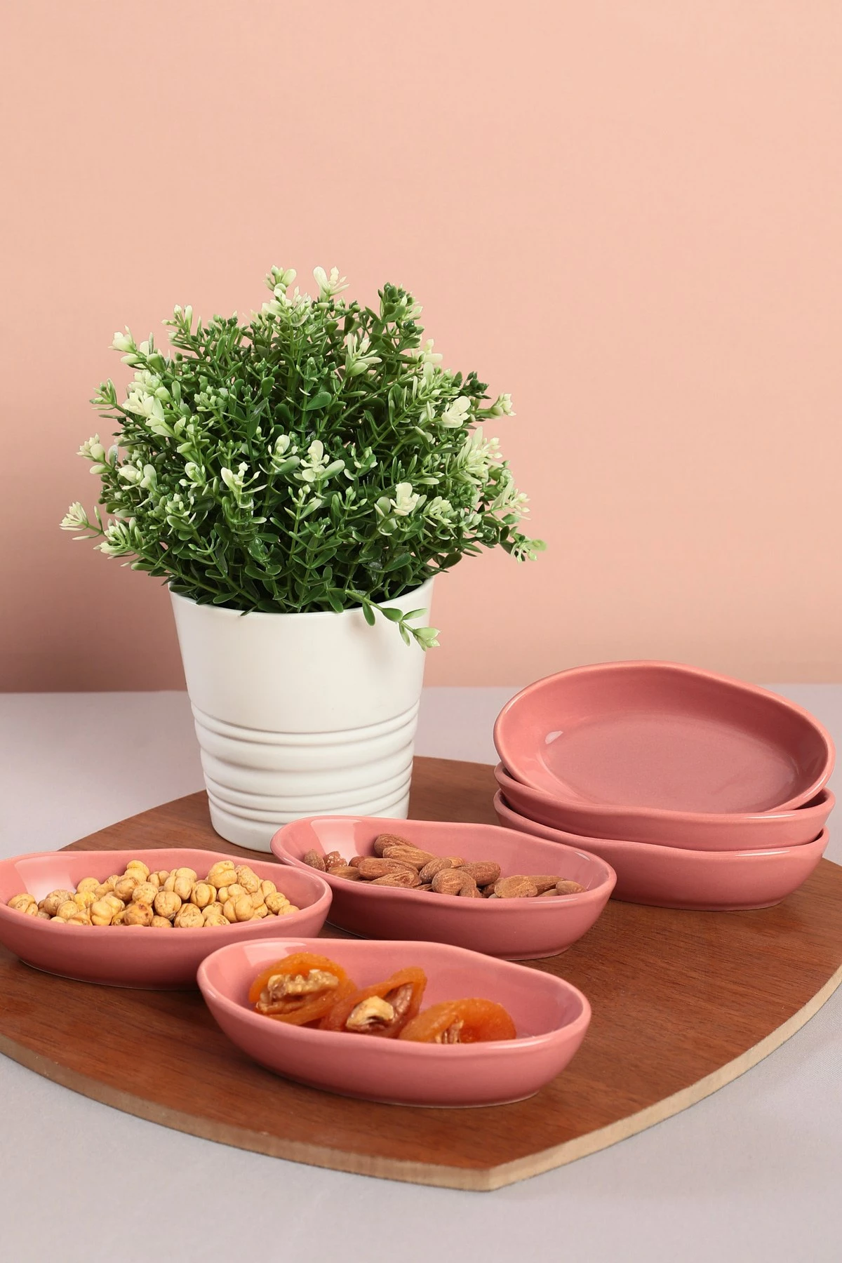 Set tasash për salca, qeramike, shumëngjyrëshe, 6 copë, Hermia Concept, 14cm