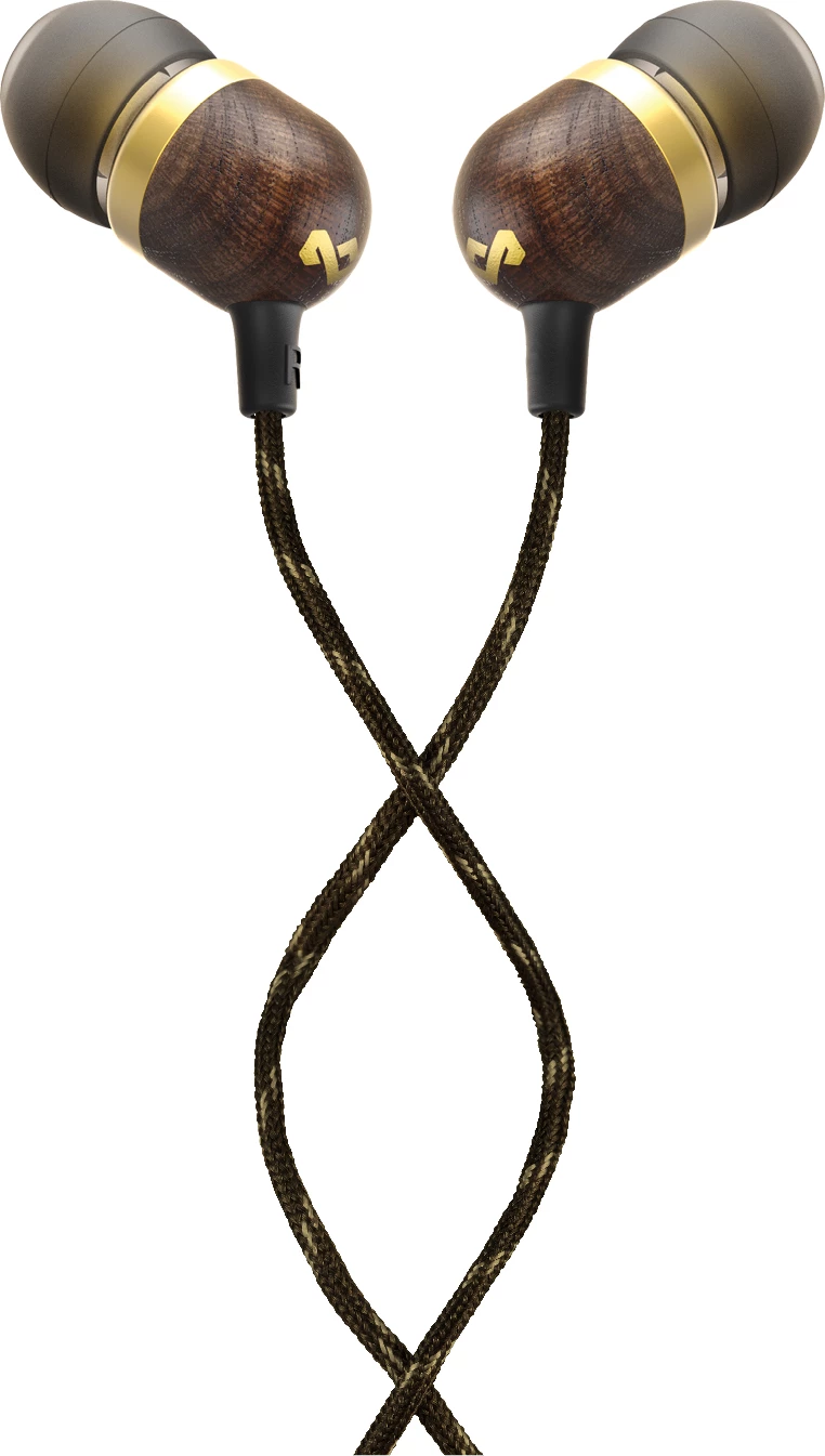 Kufje House of Marley Smile Jamaica me kabllo 3.5mm, mikrofon inline, Brass