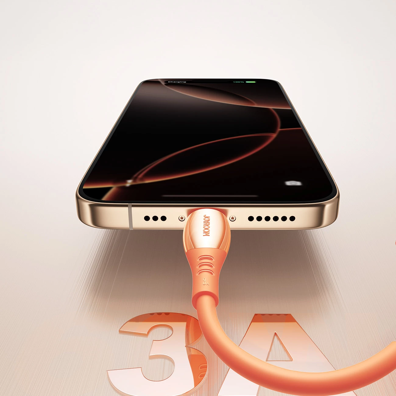 kabllo Joyroom S-A59 Vibrant Series USB-A në Lightning 1.2m 3A USB 2.0, portokalli