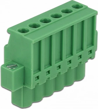 Bllok terminal DeLOCK 65942, për shinë DIN, 6 pika lidhjeje, AWG 24-12, i gjelbër