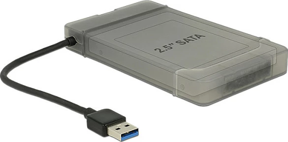 Adapter USB-A në SATA DeLOCK 62742, për HDD/SSD 2.5", 6 Gbit/s, 0.15 m, zi/gri