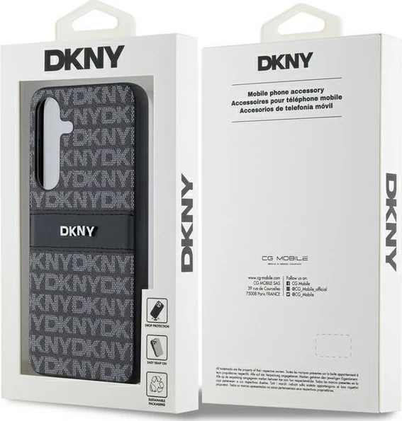 Mbështjellës DKNY Mono Stripe & Metal Logo për Samsung Galaxy S24+, i zi
