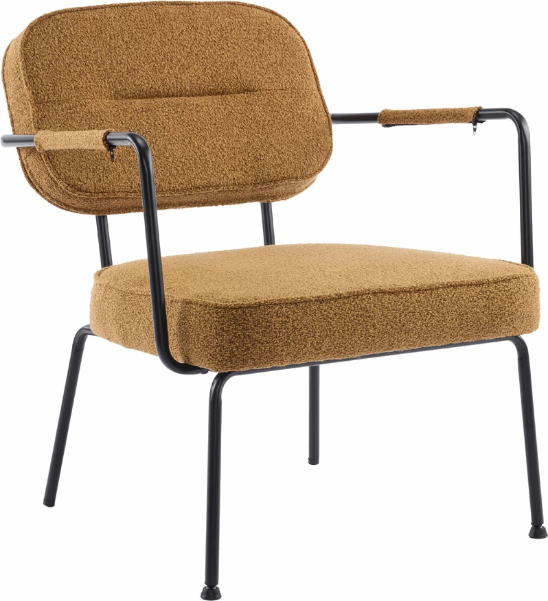 Karrige e ulët Prisley, ngjyrë mustard, 73x66x78 cm