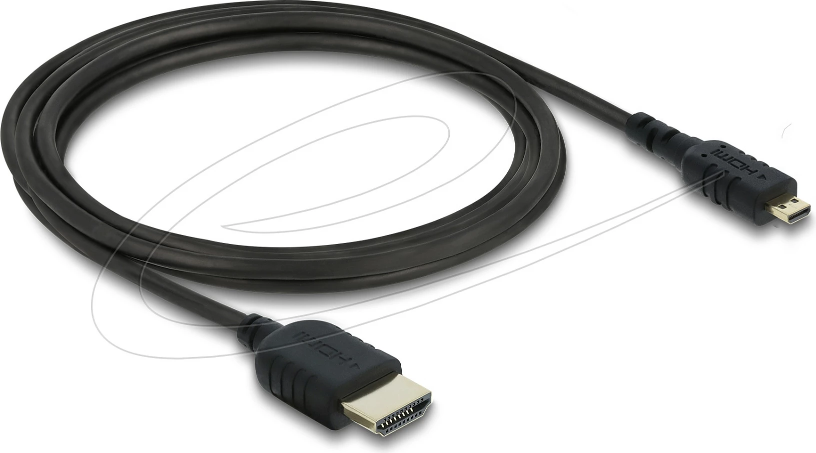 Kabllo HDMI DeLOCK 81691, 2m, HDMI-A në HDMI Micro-D, 8K 60Hz, 48Gbps, eARC, e zezë