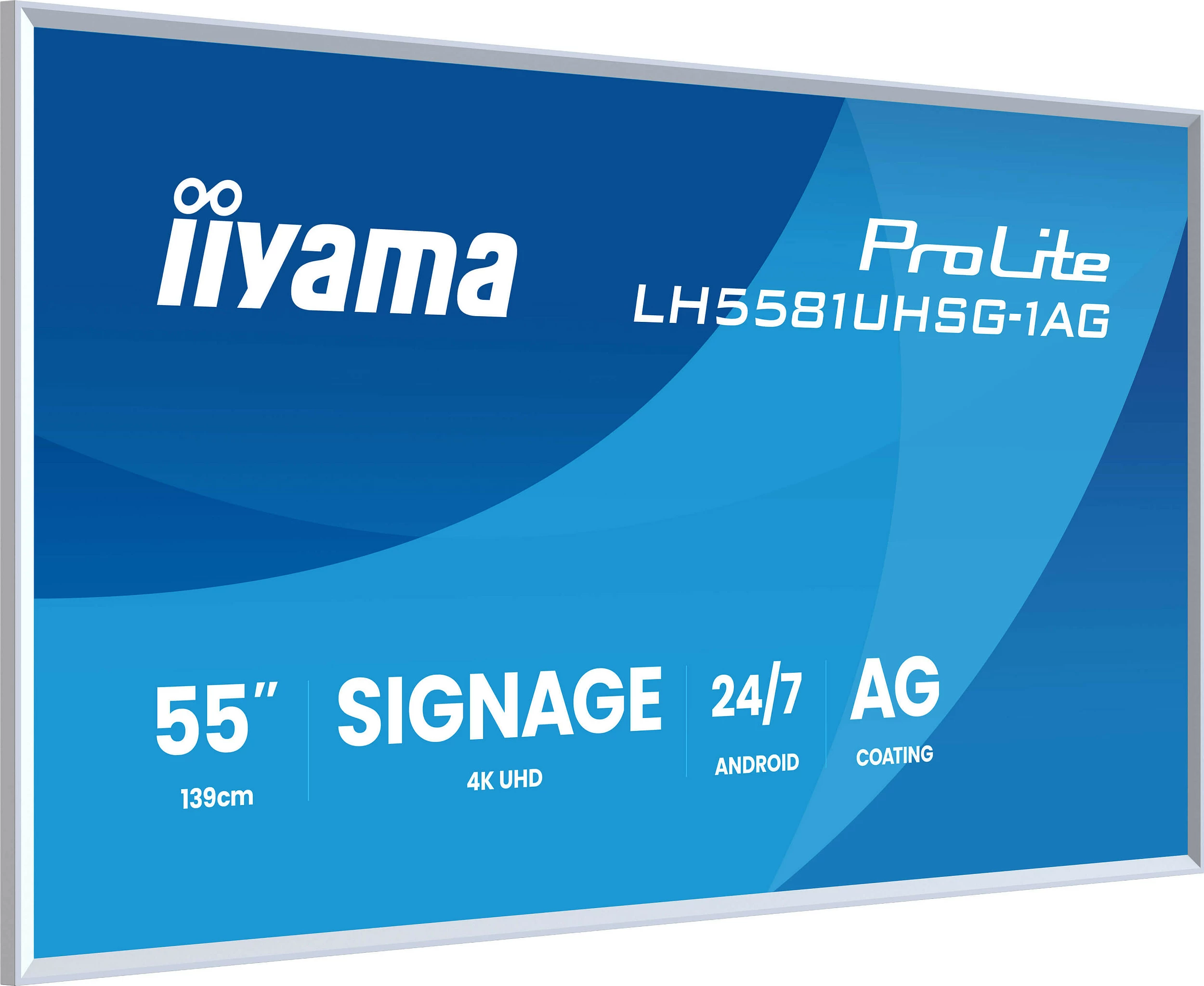 Ekran Digital Signage iiyama ProLite LH5581UHSG-1AG, 55", 4K UHD, Wi-Fi, 24/7, kornizë e bardhë